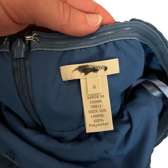 J Crew Strapless Deep Turquoise Silk Crepe Dress Sz 6 - Picture 12 of 14